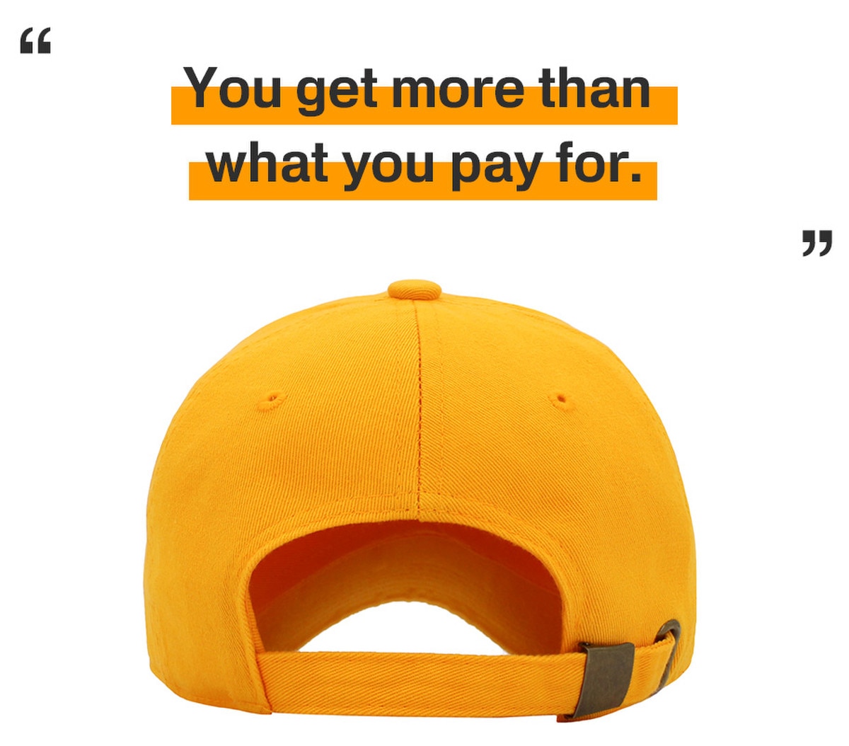 Gold Low Profile Baseball Caps Back View